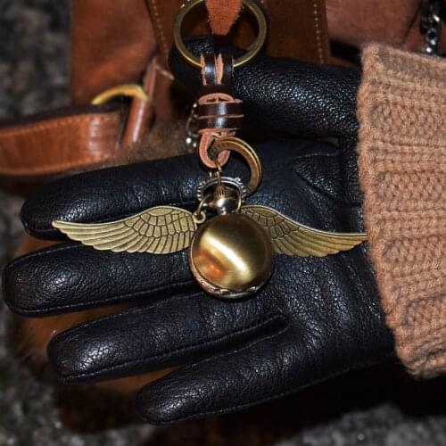 2021 New Keyring Time Turner Watch Golden Snitch Pendent Keychain Bohemia Vintage Style Angel Wing Charm Key chain For Men Women