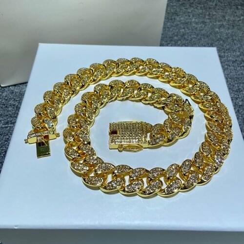 Punk style large necklace CZ zircon Top street fashion fashion show wild lady party gift nightclub golden cold trend necklace