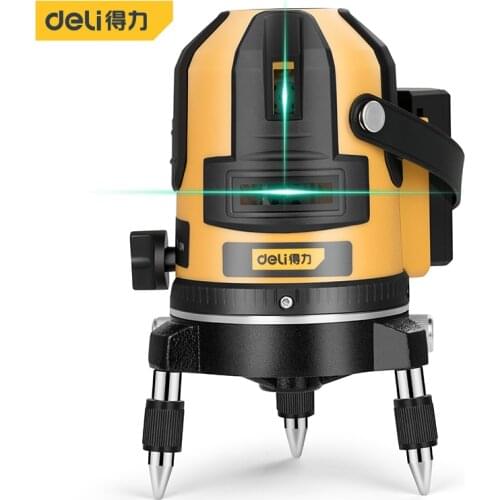 Deli DL332005 5-Wire Laser Cast Line Instrument Laser Level Tilt Alarm Can Be Slashed 360°Rotation Automatic Anping