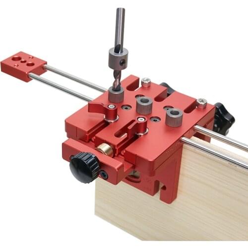 3 in 1 Woodworking Hole Drill Punch Positioner Guide Locator Jig Joinery System Kit Wood Working DIY Tool Drill Bits