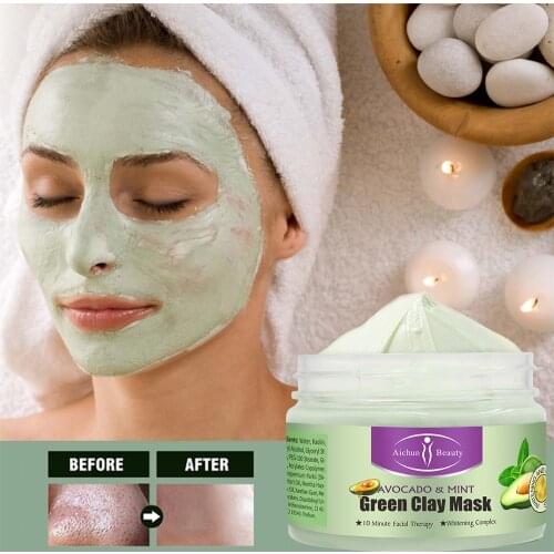150g Avocado Clay Mask Oil Control Skin Care Anti-Acne Remove Blackhead Exfoliating Deep Cleansing Mask Beauty Skin Care