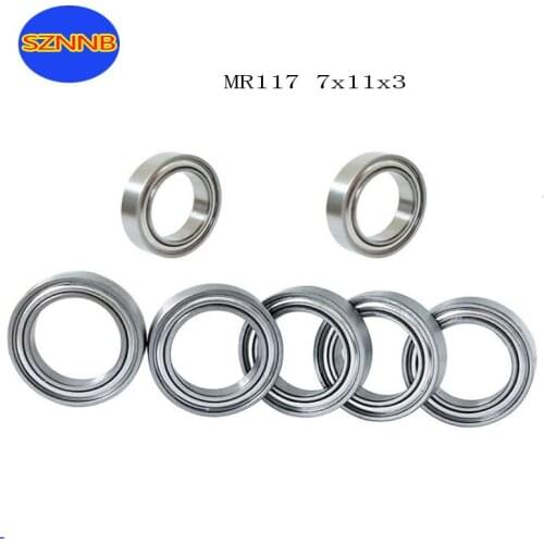 Miniature Deep Groove Ball Bearing MR117ZZ 677ZZ 7x11X3mm High Precision silent Bearing steel ABEC-5 small bearing 10/5PCS/lote