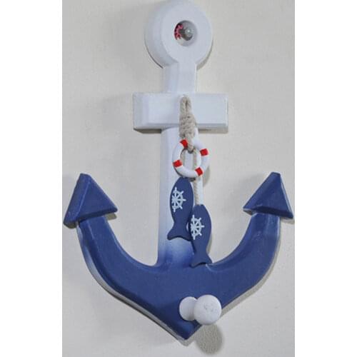 Maritime Deco Wood Anchor, Hanging Wall Hooks Hook, Wall Mount For Nursery Wall Decor