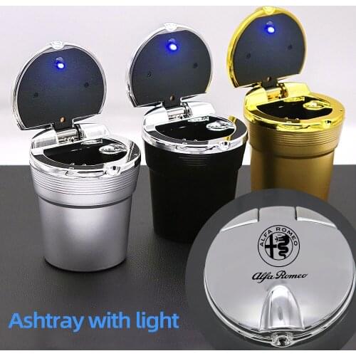 Car Ashtray For Alfa Romeo 159 Giulietta Giulia Mito Stelvio Brera Spider With lid With Creative Cover Multi-function Interior