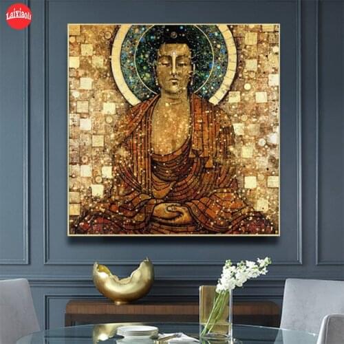 Full Square round drill Diamond painting Abstract art religious buddha statue Diamond embroidery Cross stitch resin wall decor
