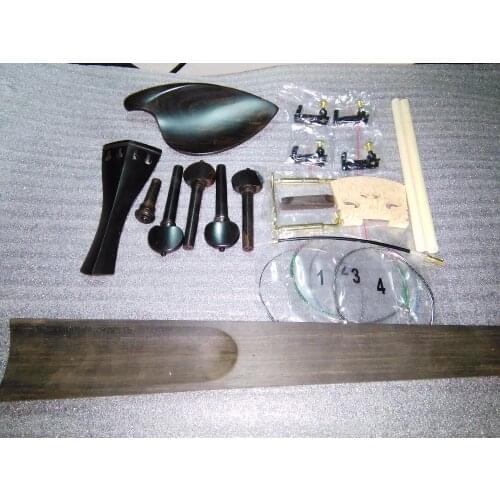 One Complete set of Original Color Ebony Violin Parts 4/4+4 tuner+string+bridge+2 post etc SF09
