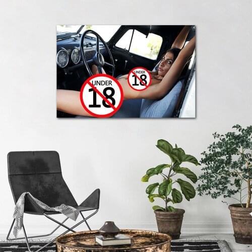 Sexy Model in the Car Posters Wall Art Picture HD Prints Canvas Painting For Home Living Room Decor