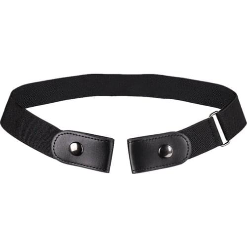 Buckle Free Elastic Belt For Jean Pants Dresses No Buckle Stretch Waist Belts Fit Women Men Boys Girls Drop(Black)