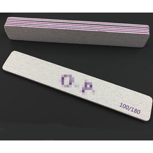 50Pcs Professional Nail Files 100/180 Buffer Double Side Gray Color Curve Banana Nail Art Care Tools High Quality Free Shipping