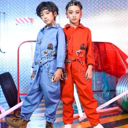 Ropa Hip Hop For Kids Fashion Children Workwear Siamese Costumes Street Modrern Hiphop Dance Performance Dance Costume BL1773