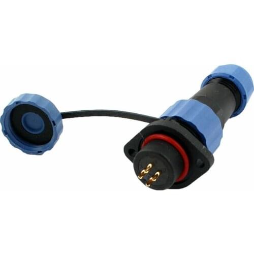 SD16 16mm 4 Pin Flanged Waterproof Aviation Connector Socket IP68