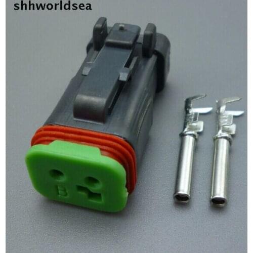 Shhworldsea Free Shipping 10Sets universal 2 Way 2 PIN DT series Car Electrical Wire Connector Plug female socket kit