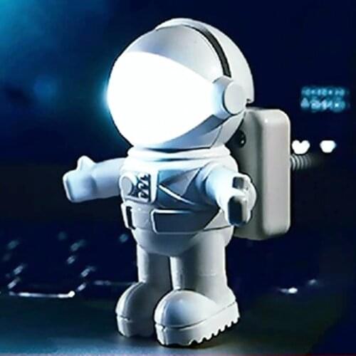 USB Adjustable Book Lights Cool Astronaut Spaceman LED Computer PC Lamp Desk Kids Baby Fun Sleep White Lamp Night Light