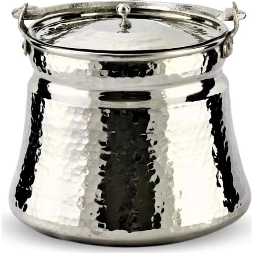 Morya Yogurt Copper Bucket with Lid Handmade Multi Purpose Pot for Stocking Container Utensils Kitchen Accessories 2L