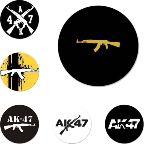 AK47 Gun Icons Pins Badge Decoration Brooches Metal Badges For Clothes Backpack Decoration 58mm