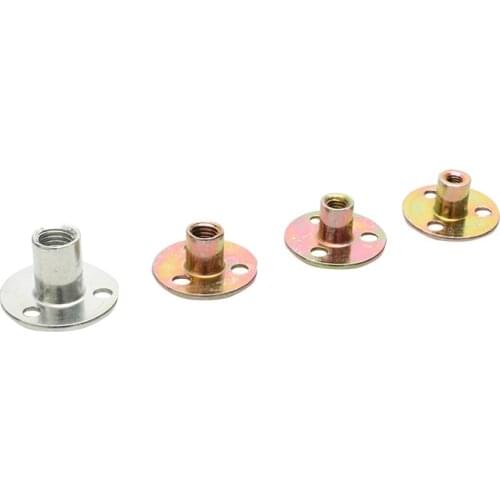 10PCS M6/M8/M10/M12 Flange Coupling Rigid Motor Guide Shaft Coupler Connector Round Base Screw-In Tee Nut Lock Nut for DIY Model