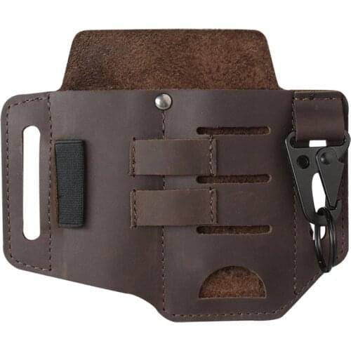 14×16.5cm EDC Belt Organizer Leather Case Sheath For Leatherman Multitool Knife