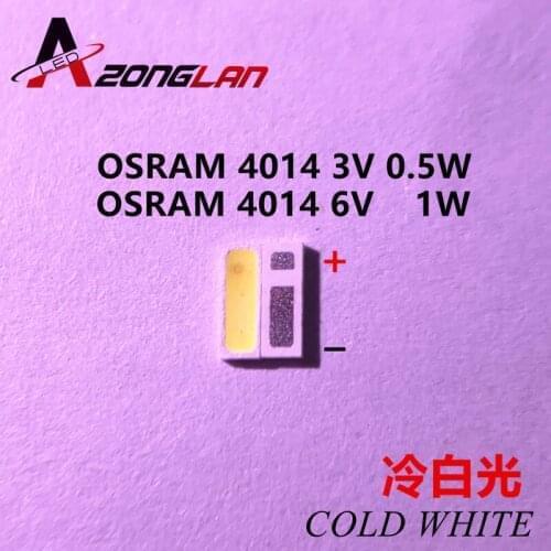 200PCS 4020 4014 LED Backlight Middle Power LED 0.5W 3V 4014 6V 1W Cool white LCD Backlight for TV TV Application