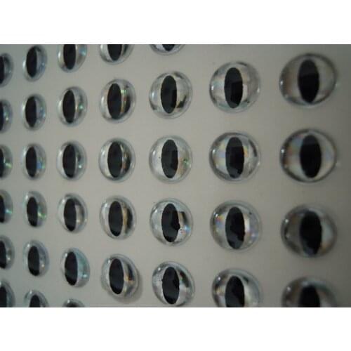 310pcs 6mm Silver Fishing Lure Eyes 3D Molded Holographic Snake Pupil Eyes Fly Tying Jigs Crafts