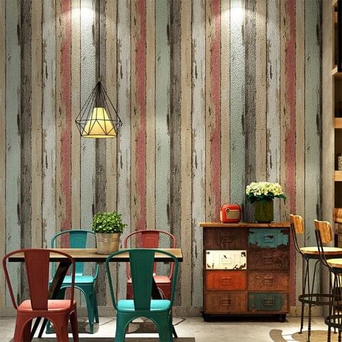 Wood Grain 3D Wallpaper Vintage Bedroom Living Room Furniture Contact Paper Decor Background Mediterranean Home Improvement