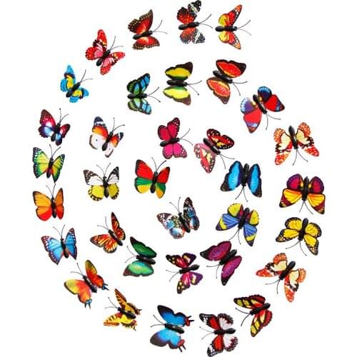 Home Decoration Accessories on The Refrigerator 3d Wall butterfly Stickers Cabinet mural Living Childrens Room Decor In Nursery