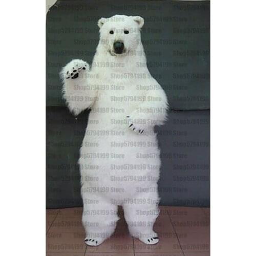 White Polar Bear furry Mascot Costume Fursuit Cosplay Animal Party Fancy Dress Carnival Birthday Gift