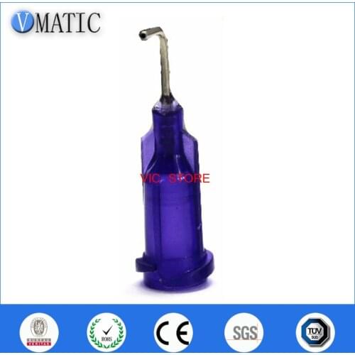 Free Shipping 21G Purple 0.5'' 90 Degree Bent Glue Dispensing Blunt Stainless Steel Dispensing Needle 1/2 Inch