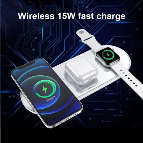 15W Qi Wireless Charger Magnetic 5 in 1 Fast Charging For iPhone/Apple Watch/Airpods Pro 2 Phone Charger For iPhone 12/11Pro 8