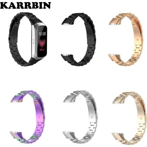 KARRBIN Stainless Steel Bracelet for Samsung Galaxy Fit SM-R370 Smart Watch Strap Replacement Metal Wristband