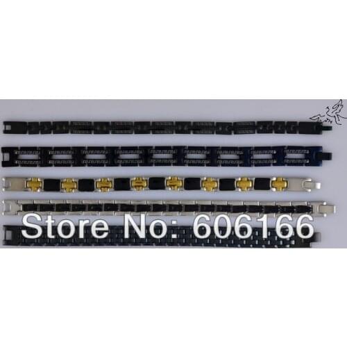 Wholesale 5 style MIX 8" 8.5" Black plated Stainless Steel Bracelet Mens Chains Bracelets Fashion Jewelry Free Shipping