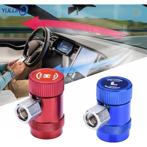 2pcs Brass+Metal R1234yf Quick Connector Adapter Air Conditioning Refrigerant Adapter For AR Refrigeration Systems Fluoride