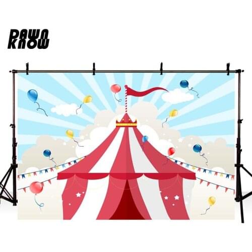 DAWNKNOW Cartoon Circus Flag Balloon Photography Background Backdrop Baby Photocall Shoot Children Photo Studio Props GY343