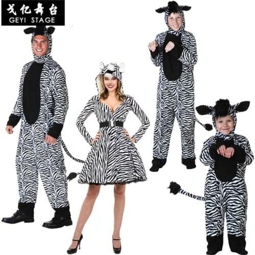 Children pajamas zebra coveralls boy kigurumi animal cosplay dress warm winter flannel soft fantasy night pretty pajamas from