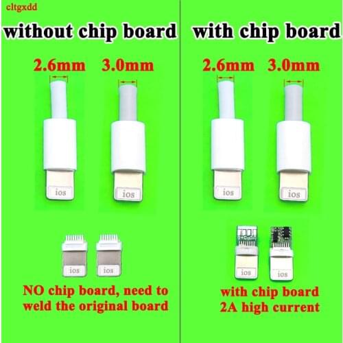 4PCS/LOT Lightning Dock USB Plug with chip board or not Male connector welding Data OTG line interface DIY data cable For iphone