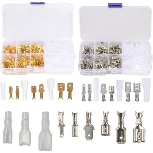210PCS 2.8/4.8/6.3mm Crimp Terminals Insulated Seal Electrical Wire Connectors Female Male Crimping Connector Assortment Kit