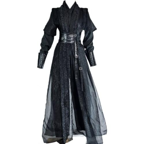 Tian Guan Ci Fu He Xuan Cosplay Costume Sha Po Lang Character Chang Geng Black Hanfu Mo Ran Battle Suits for Halloween Party