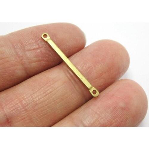 50pcs Brass charms 25x1.5mm brass stick bar connector necklace chain findings R954