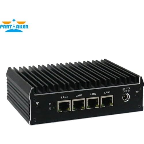 Partaker C3 Intel AES-NI J3160 pfSense Mini PC Server Nuc Fanless Barebone Firewall Micro Appliance with 4 Gigabit Lan