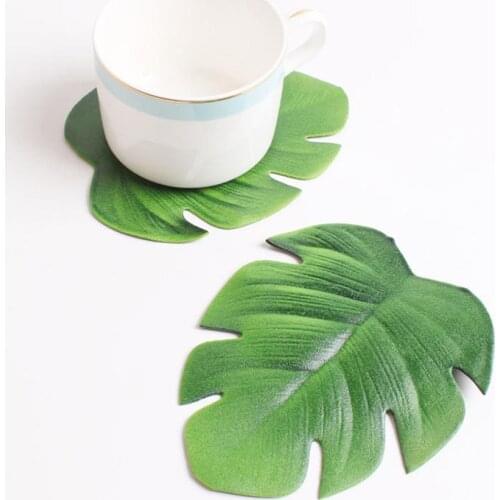 4pcs High Quality Cup Mats Set Heat Resistant Leaf Shape Design Drink Coaster Trivet Mat Hot Pad Cup Accessories Home Decor