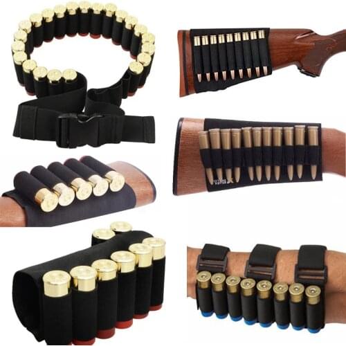 1000D Nylon Bullet Bag Outdoor Buttstock Hunting Ammo Pouch Tactical Military Airsoft Shell Holder Gun Accessories Cartridges