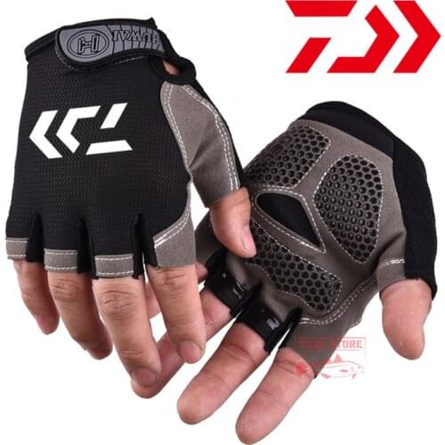 New Daiwa Gloves Quick Dry Half Finger Fishing Gloves Breathable Hunting Anti-Slip Outdoor Camping Cycling Sport Fishing Gloves