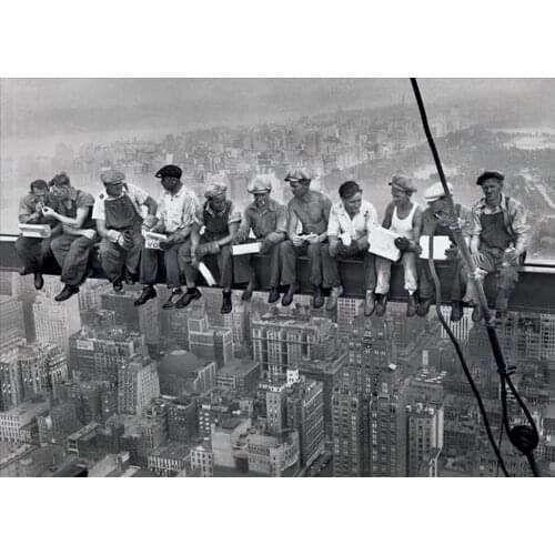 Lunch On a Skyscraper New York City Print Poster Canvas Fabric Cloth Poster