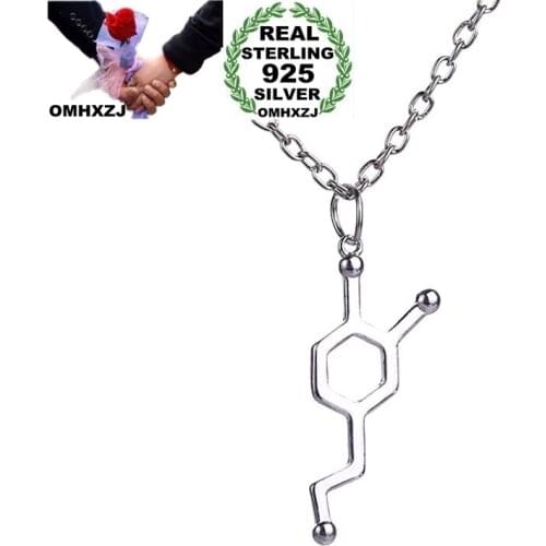 OMHXZJ NA305 Wholesale European Fashion Woman Man Party Birthday Wedding Gift DNA Element 925 Sterling Silver Pendant Necklace