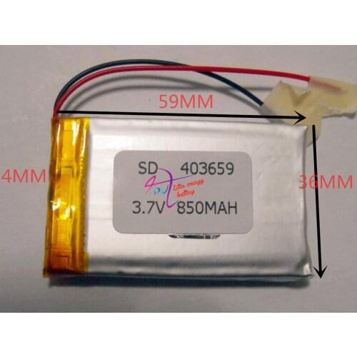 The tablet battery 403659 3.7V 850mah Lithium polymer Battery with Protection Board For MP5 GSP Digital Products