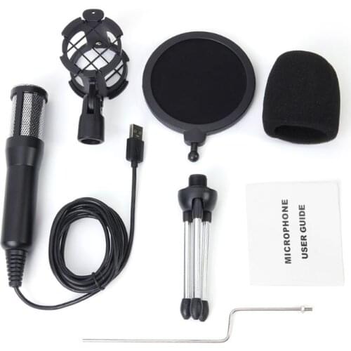 Usb Microphone Series Wired Condenser Microphone With Stand Clip for Pc