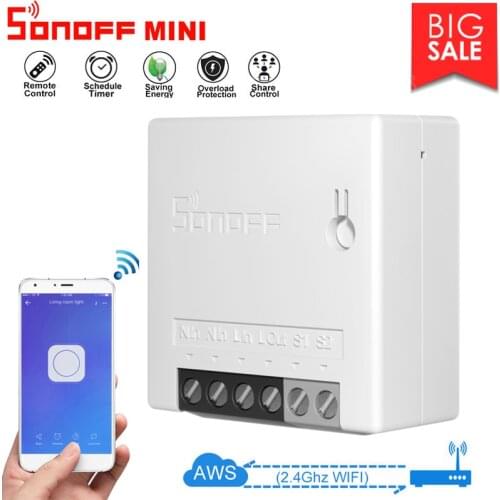 1/10Pieces Sonoff Mini R2 DIY Smart Switch Small Ewelink Remote Control Wifi Switch Support External Work with Alexa Google Home