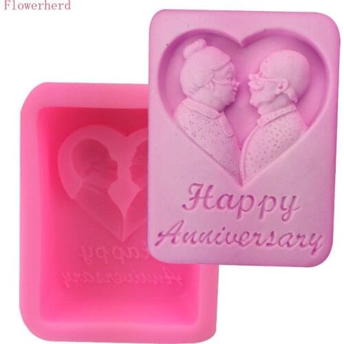 Happy Anniversary Wedding Anniversary Happy Theme Silicone Mold Handmade Soap Mold Fondant Cake Mold Cake Decorating Tools