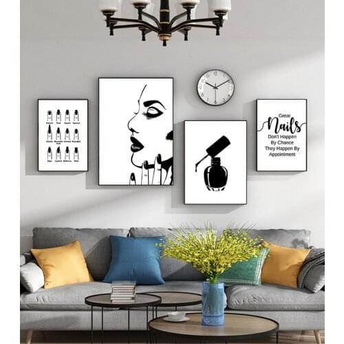 S Modular Picture Print Tech Artist Abstract Gift Wall Decoration Beauty Salon Art Canvas Painting Nail Salon Polish Quote