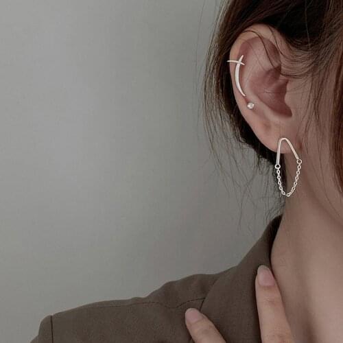 V-shaped Drop Earrings For Women Tassel Chain Simple Creative Korean Fashion New Trend Student Accessories Gift Jewelry BOYULIGE