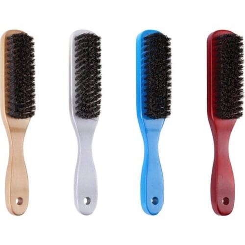 Wood Handle Boar Bristle Cleaning Brush Hairdressing Beard Brush Anti Static Barber Hair Styling Comb Shaving Tools for Men